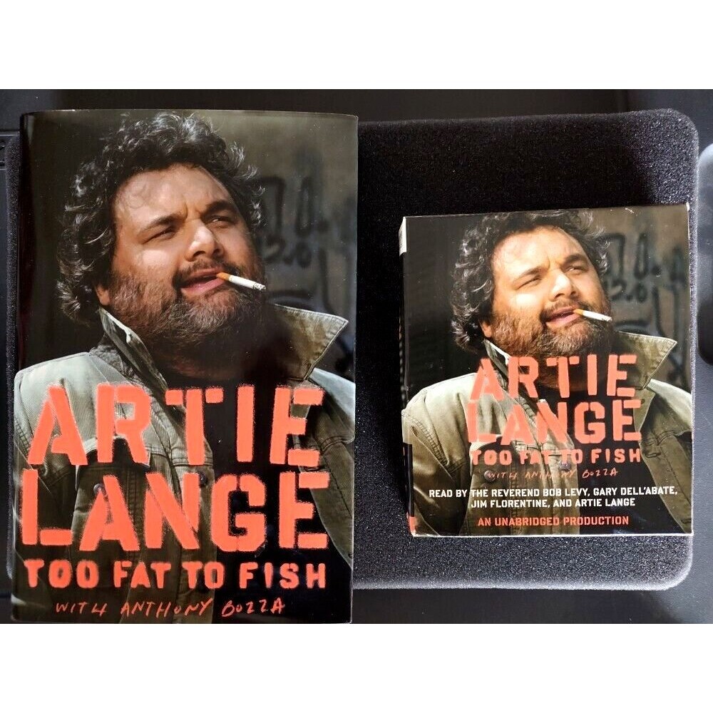 Lot : Artie Lange Too Fat To Fish Signed Book w Certificate of Auth & 7 Audio CD